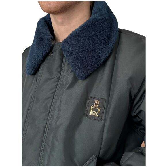 Vintage Refrigiwear navy jacket faux fur collar size XL style 56 - Picture 15 of 16